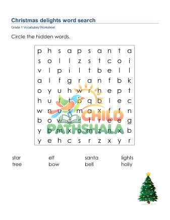 Preview of Christmas Delights Word Search Lowercase