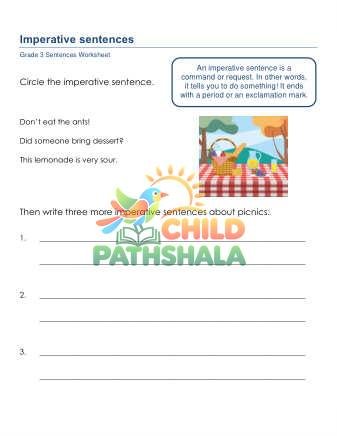 Imperative Soq Worksheet for Grade 3