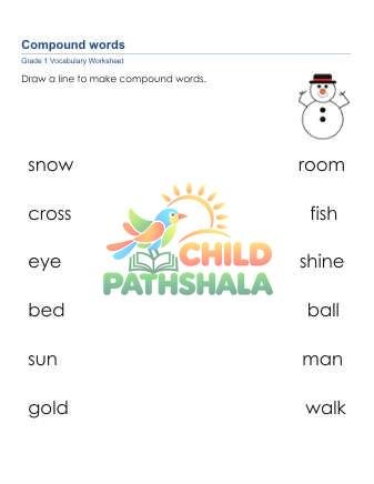 Compound Words 4 Worksheet for Grade 1
