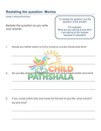 Preview of Restating The Question Fsy