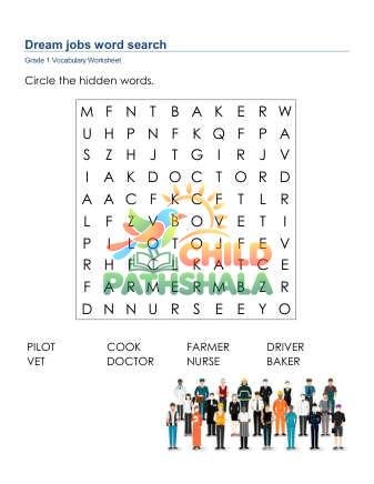 Preview of Dream Jobs Word Search Uppercase