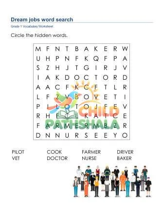 Preview of Dream Jobs Word Search Uppercase