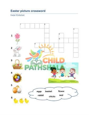 Easter Crossword A Worksheet for Grade 1