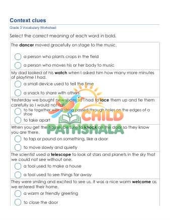 Preview of Words Context Clues 3