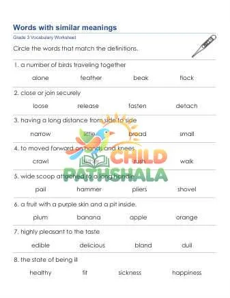 Preview of Words Meanings
