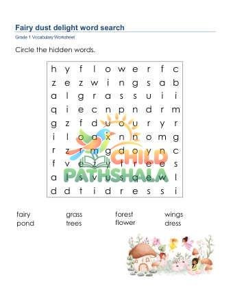 Preview of Fairy Dust Delight Word Search Lowercase