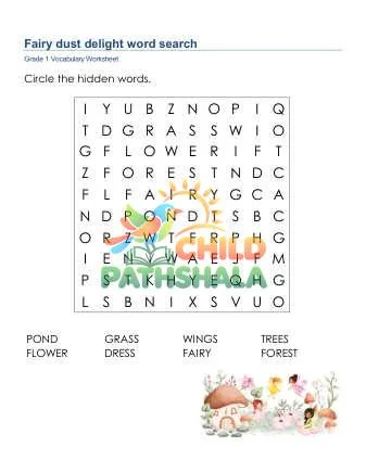 Preview of Fairy Dust Delight Word Search Uppercase