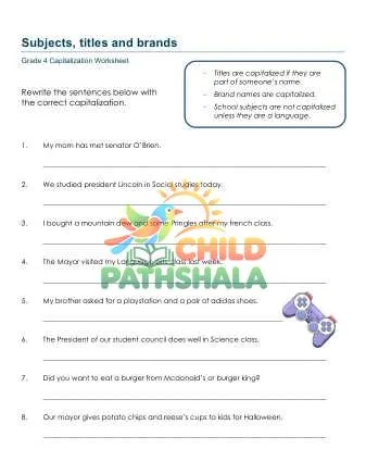 Preview of Capitalization Subjects Titles Brands