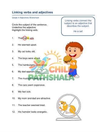 Preview of Linking Verbs Adjectives B