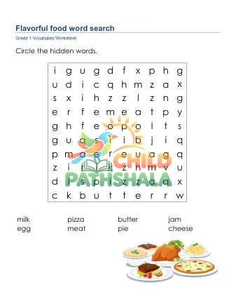 Preview of Flavorful Food Word Search Lowercase