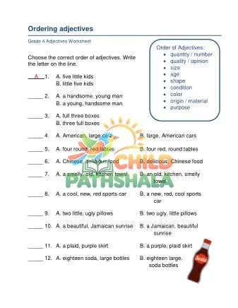 Preview of Ordering Adjectives