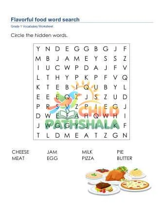 Preview of Flavorful Food Word Search Uppercase