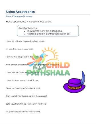 Preview of Possessive Contraction Apostrophes Sentences 1