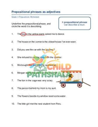 Preview of Prepositional Phrases Adjectives
