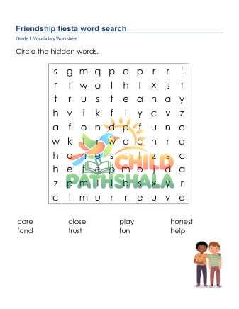Preview of Friendship Fiesta Word Search Lowercase