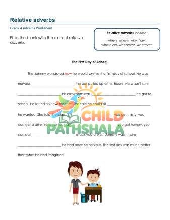 Preview of Relative Adverbs A