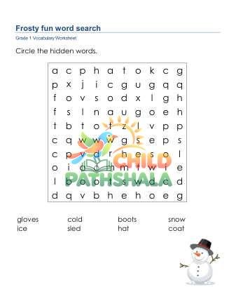Preview of Frosty Fun Word Search Lowercase