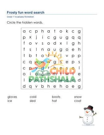 Preview of Frosty Fun Word Search Lowercase