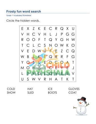 Preview of Frosty Fun Word Search Uppercase