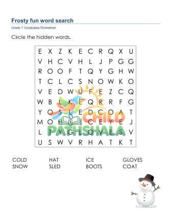 Preview of Frosty Fun Word Search Uppercase