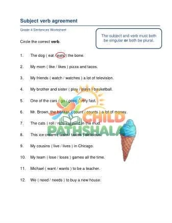 Preview of Subject Verb Agreement