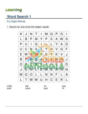 Preview of Fry Sight Word Search 1