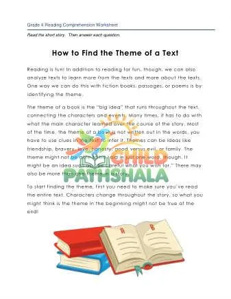 Preview of 4 Reading Find Theme Of Text