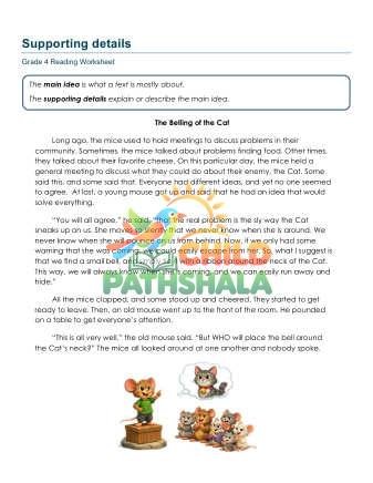 Main Idea Cvb Worksheet for Grade 4