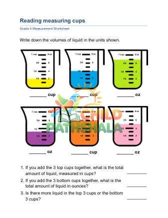 Preview of Reading Measuring Cups