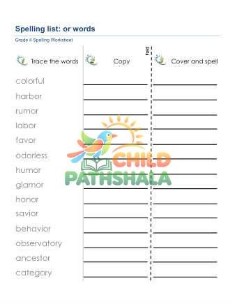 Spelling List Or Words