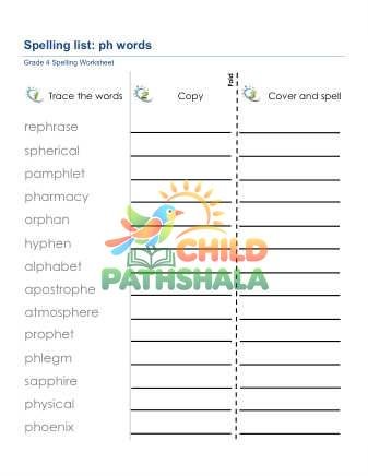 Preview of Spelling List Ph Words