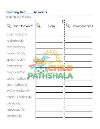 Preview of Spelling List Suffix Ly Words