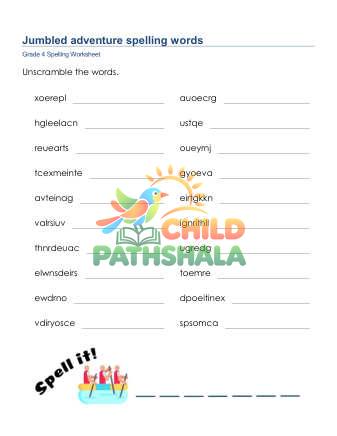 Jumbled Words 5 Worksheet for Grade 4