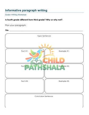 Informative Paragraphs Xiu Worksheet for Grade 4