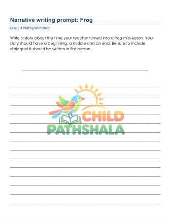 Narrative Prompts Wey Worksheet for Grade 4