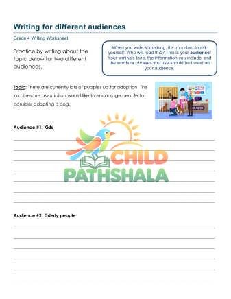 Writing For Audiences Ema Worksheet for Grade 4