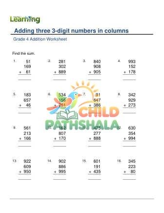 Add 3 3 Digit Numbers In Columns A