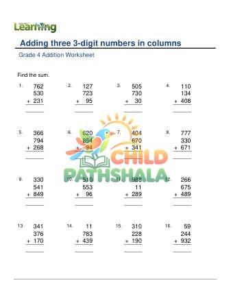 Add 3 3 Digit Numbers In Columns B