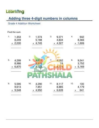 Add 3 4 Digit Numbers In Columns B
