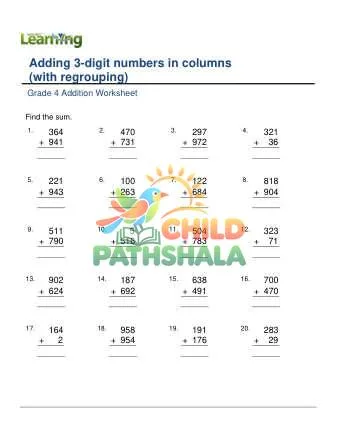 Preview of Add 3 Digit Numbers In Columns
