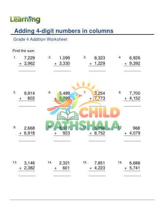 Preview of Add 4 Digit Numbers In Columns F