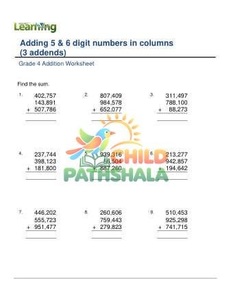 Add Three 5or6 Digit Numbers In Columns C