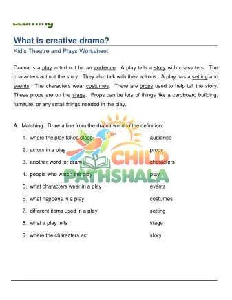 Preview of Kids Theater Plays Vocabulary