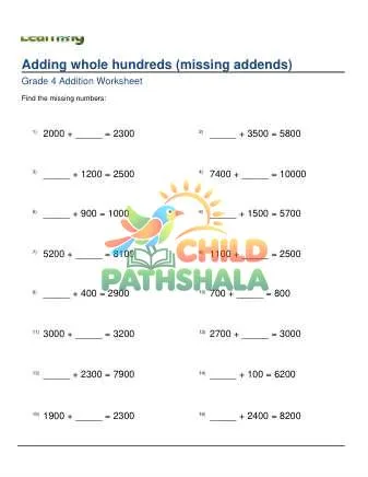 Preview of Adding Whole Hundreds Thousands