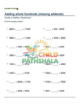 Adding Whole Hundreds Thousands B