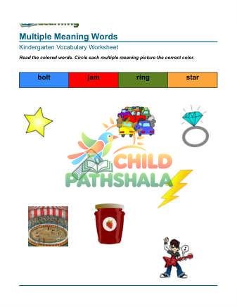 Preview of Multiple Meaning Words Matching 2