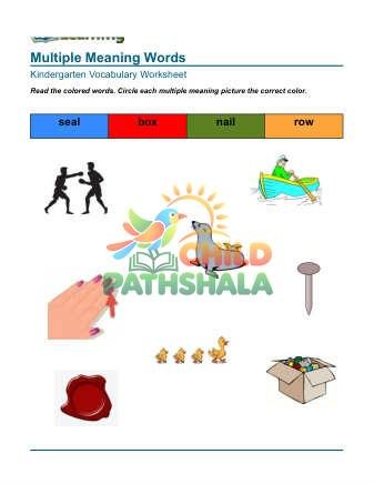 Preview of Multiple Meaning Words Matching 4
