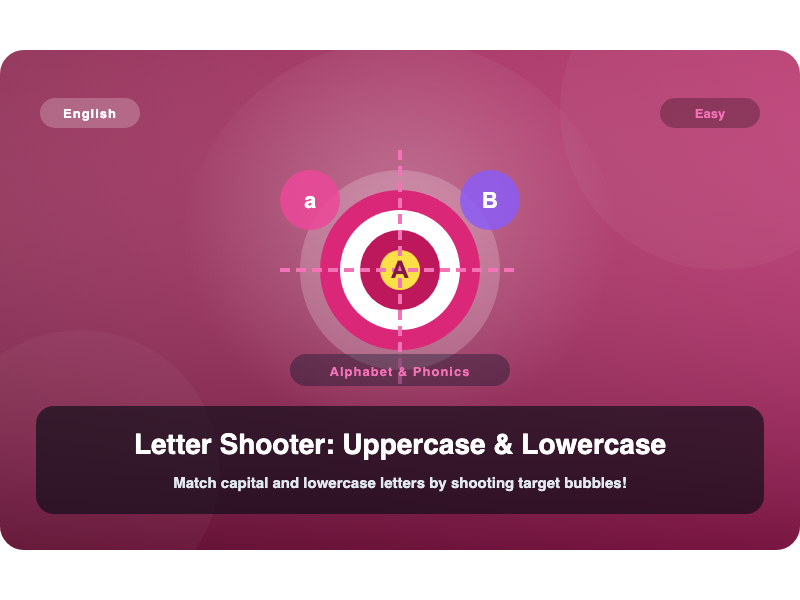 Letter Shooter: Uppercase & Lowercase — free browser game cover art