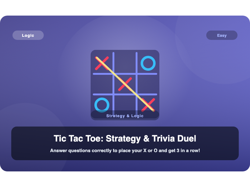 Tic Tac Toe: Strategy & Trivia Duel — free browser game cover art